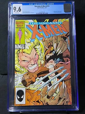 Buy The Uncanny X-Men #213 1987 CGC 9.6 Wolverine/Sabretooth Battle • 75.11£