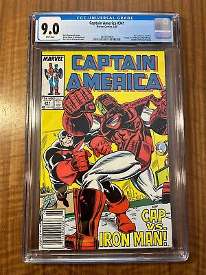 Buy Captain America #341, Marvel 1988, CGC 9.0 The Captain Vs. Iron Man, Newsstand • 51.96£