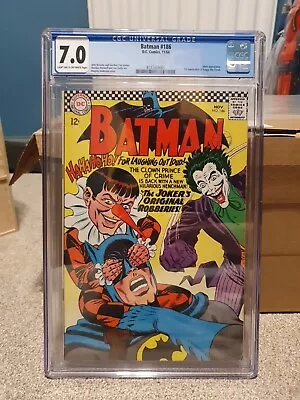 Buy Batman #186 CGC 7.0 1st Appearance Of Gaggy The Clown! DC Comics (1966) • 180£
