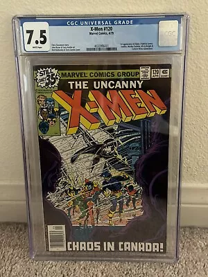 Buy X-Men #120 (1979) CGC 7.5 White Pages - 1st Cameo Alpha Flight - Newsstand 🔥🔥 • 79.15£