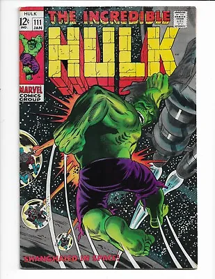 Buy Incredible Hulk 111 - F 6.0 - 1st Galaxy Master - Kazar - Zabu (1969) • 36.14£