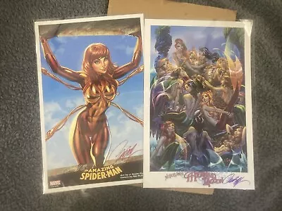 Buy J Scott Campbell Signed Prints X2 M J Iron Spider And Never Lands Mermaid Lagoon • 60£