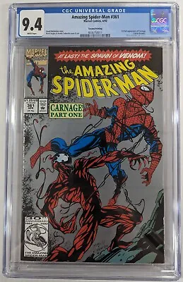 Buy Amazing Spiderman #361 1992 CGC 9.4 Silver Metallic Ink Cover Second Printing • 79.91£