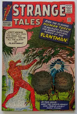 Buy Comic Book- Strange Tales #113. Human Torch Plantman Ayers Ditko 1963 • 39.41£
