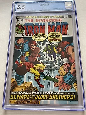 Buy Iron Man #55 (1973) CGC 5.5 White Pages. 1st Appearance Of Thanos & Drax • 425£