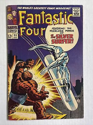 Buy Fantastic Four #55 Fine 1966 Marvel Comics Thing Vs Silver Surfer 4th App  • 120.64£