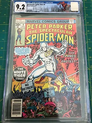 Buy Spectacular Spider-Man 9 CGC 9.2 1st App White Tiger White Pages Custom Label  • 95.94£