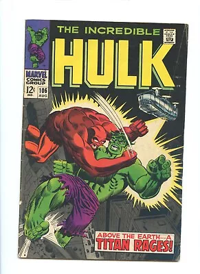 Buy Incredible Hulk #106 1968 (VG 4.0)* • 14.39£