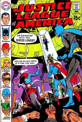 Buy JUSTICE LEAGUE OF AMERICA #78 F, Re-intro VIGILANTE, DC Comics 1970 Stock Image • 9.49£