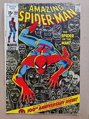 Buy The Amazing Spider-Man #100 LOW GRADE Anniversary Issue Iconic Cover 1971 GD/VG • 69.57£
