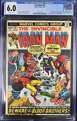 Buy Iron Man #55 CGC FN 6.0 Off White 1st Appearance Thanos Drax! Marvel 1973 • 410.33£