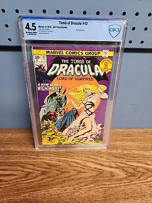 Buy 1976 Marvel Comics Tomb Of Dracula 43 CBCS 4.5 OW-WP 30 Cent Price Variant • 79.15£