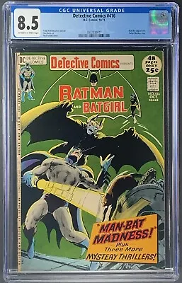 Buy Detective Comics #416 CGC 8.5 OW/W - Neal Adams Cover - Man-Bat App. - Batgirl • 101.33£