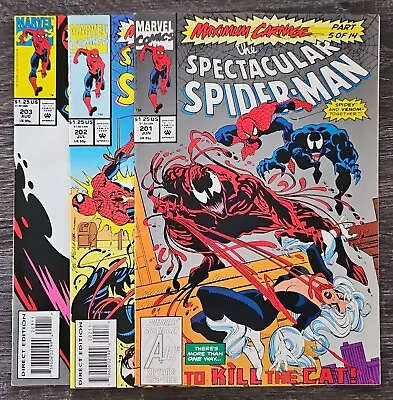 Buy Spectacular Spider-man - 201 202 203 - Maximum Carnage Set Lot - Venom Black Cat • 15.76£