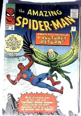 Buy AMAZING SPIDERMAN #7 Stan Lee 2nd Vulture(December 1963)Marvel Comic Steve Ditko • 199£