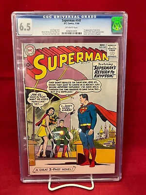 Buy Superman #141 CGC Graded 6.5 1960 DC Comics 1st Lyla Lerrol Return Of Krypton • 115.19£