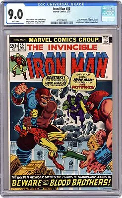 Buy Iron Man #55 CGC 9.0 1973 4058294005 1st App. Thanos • 1,425.08£