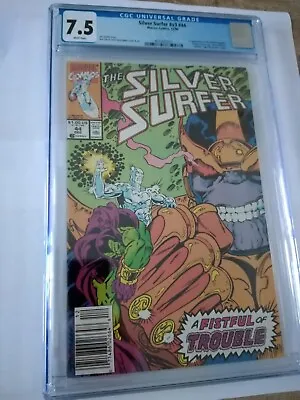 Buy Silver Surfer #44 Newstand Edition 1st Appearance Of The Infinity Gauntlet Cgc • 69.99£