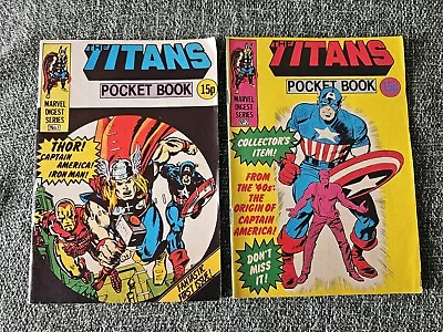 Buy Marvel Digest The Titans Pocket Book #1 #2 1980 VG Thor Iron Man Captain America • 4.99£