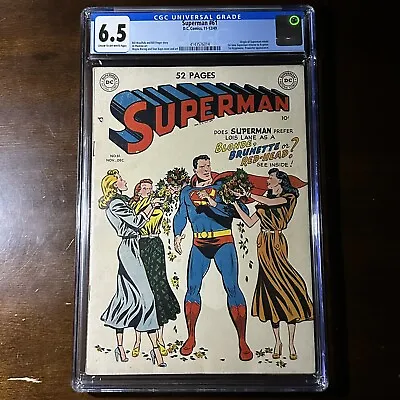 Buy Superman #61 (1949) - 1st Kryptonite! 1st Time To Krypton! - CGC 6.5! • 1,013.63£