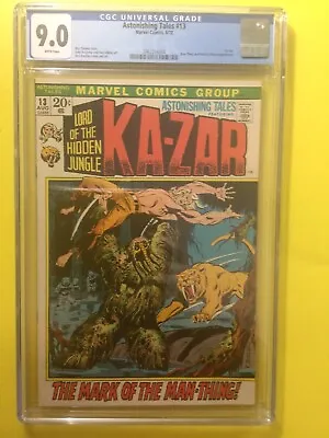 Buy Astonishing Tales #13 1st Cover Appearance Of Man-Thing CGC 9.0 WP Marvel 1972. • 178.74£