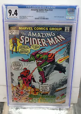 Buy AMAZING SPIDER-MAN #122 (1973) CGC 9.4 Death Of Green Goblin, Classic Marvel KEY • 789.82£