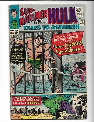 Buy Tales To Astonish 70 - Vg- 3.5 - Incredible Hulk - Sub-mariner - Dorma (1965) • 23.99£