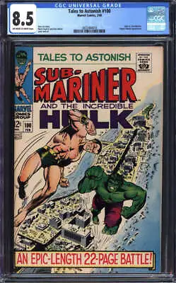 Buy Tales To Astonish #100 Cgc 8.5 Ow/wh Pages // Hulk Vs. Sub-mariner 1968 • 136.73£
