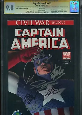 Buy Captain America #25 CGC 9.8 Signed Stan Lee + 5 • 3,000£