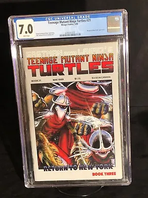 Buy Teenage Mutant Ninja Turtles #21 1989, RETURN TO NEW YORK Book Three, CGC 7.0 !! • 31.62£