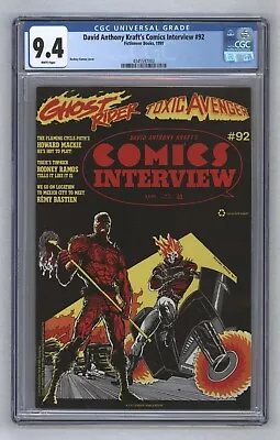 Buy Comics Interview #92 1st Toxic Avenger Predates #1 Highest Census 1991 CGC 9.4 • 118.25£
