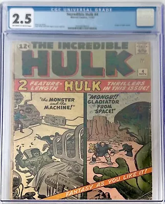 Buy Incredible Hulk #4 Origin Retold Silver Age Superhero Marvel Comic 1962 CGC 2.5 • 710.76£