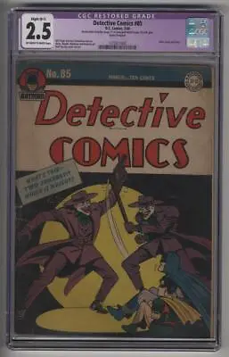 Buy Detective Comics #85 CGC 2.5 OW-W Pgs Minor Restoration 1944 Classic Joker Cover • 1,044.55£