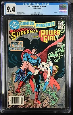 Buy 🔥 DC COMICS PRESENTS #56 1983 NEWSSTAND CGC 9.4 NM White Pg Death Of Power Girl • 61.67£