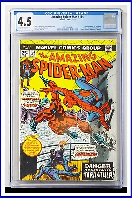 Buy Amazing Spider-Man #134 CGC Graded 4.5 Marvel 1974 John Romita Cover Comic Book. • 149.39£