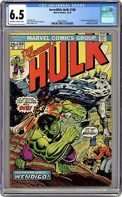 Buy Incredible Hulk #180 CGC 6.5 1974 3763703021 1st App. Wolverine (cameo) • 736.56£