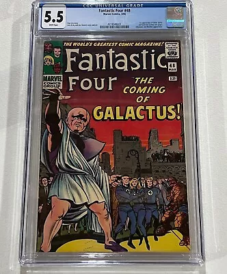 Buy Fantastic Four 48 1966 CGC 5.5 WHITE Pages 1st App Of Galactus And Silver Surfer • 1,343.24£