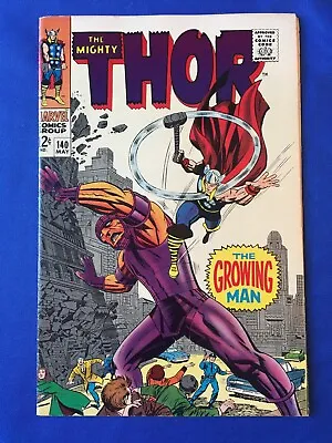Buy The Mighty Thor #140 FN/VFN (7.0) MARVEL ( Vol 1 1967) Kirby 1st App Growing Man • 48£
