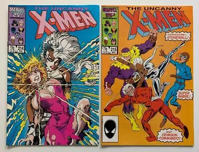 Buy Uncanny X-men #214 & #215 (Marvel 1987) 2 X VF Condition Copper Age Issues • 10.88£