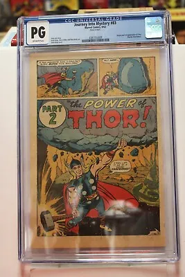 Buy JOURNEY INTO MYSTERY #83 (1962) CGC PG 4 Only  ~ 1st App THOR Chapter Splash! ~ • 264.85£