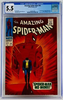 Buy Amazing Spider-Man #50 CGC 5.5 First Kingpin Appearance 1st ASM 1967 FN- • 751.07£