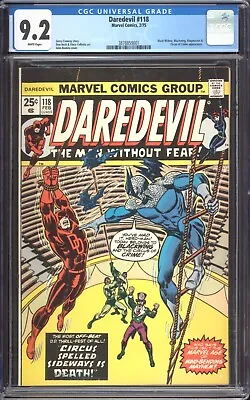 Buy DAREDEVIL #118 (1975) CGC 9.2 NM- / White Pages! Circus Of Crime! • 78.95£