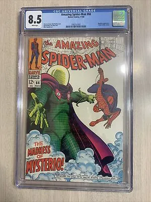 Buy Amazing Spider-man 66 Cgc 8.5 Vf+ Rare White Pages 1968 Lee & Romita  Mysterio • 332.55£