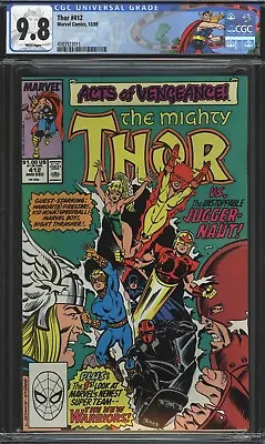 Buy Thor #412 CGC 9.8 NM/MT WP 1st APP New Warriors! Custom Label Marvel Comics 1989 • 237.51£