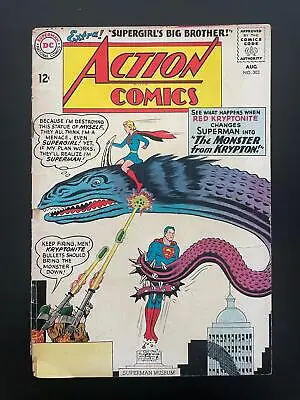 Buy DC Comics Action Comics SUPERMAN/SUPERGIRL No.303 August 1963 Silver Age • 9.48£