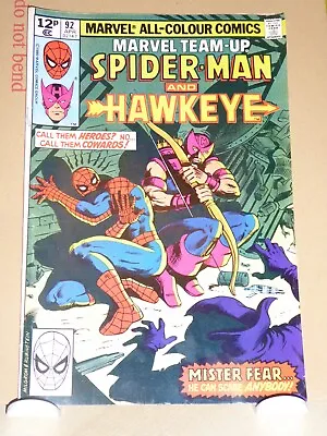Buy Marvel Team-Up #92 SPIDER-MAN And HAWKEYE 1980 Marvel Comics  UK VG/FN • 1.50£