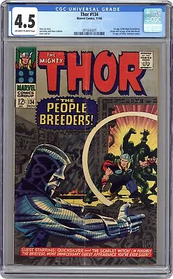 Buy Thor #134 CGC 4.5 1966 3975635005 1st App. High Evolutionary, Man-Beast • 139.92£