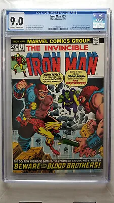 Buy Iron Man #55 CGC 9.0 VF/NM     1st Appearance Thanos Drax Starfox • 1,400.26£