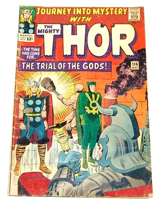 Buy Journey Into Mystery Mighty Thor Comic Book Marvel #116 May 1965 12 ¢ Price C164 • 72.38£