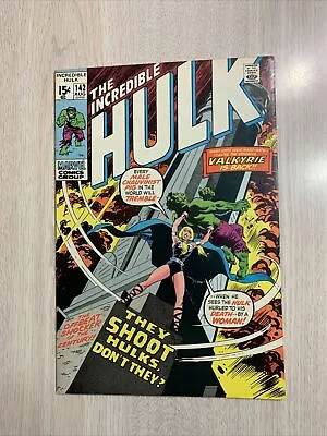 Buy Incredible Hulk 142 Vf White Pages 1971 Shiny Cover Valkyrie Tom Wolfe • 79.95£